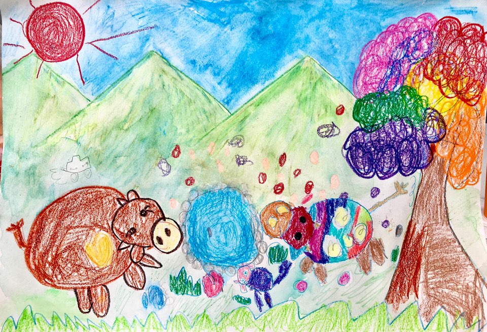 가을 소풍을간 아름다운 한우가족