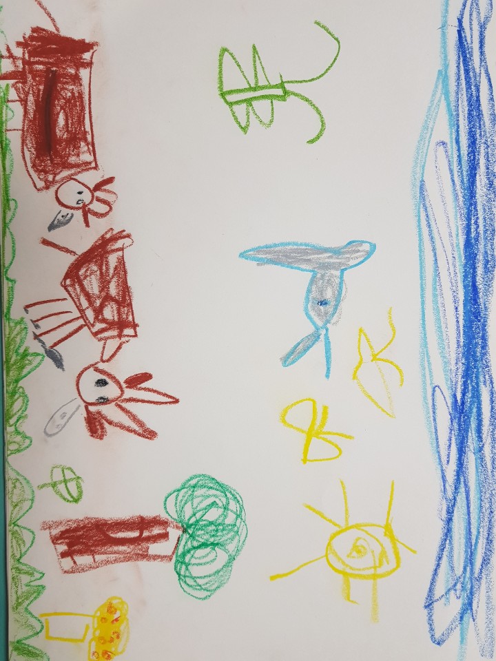 풀꽃향기유치원(김시환,6세)풀밭의 소 두마리