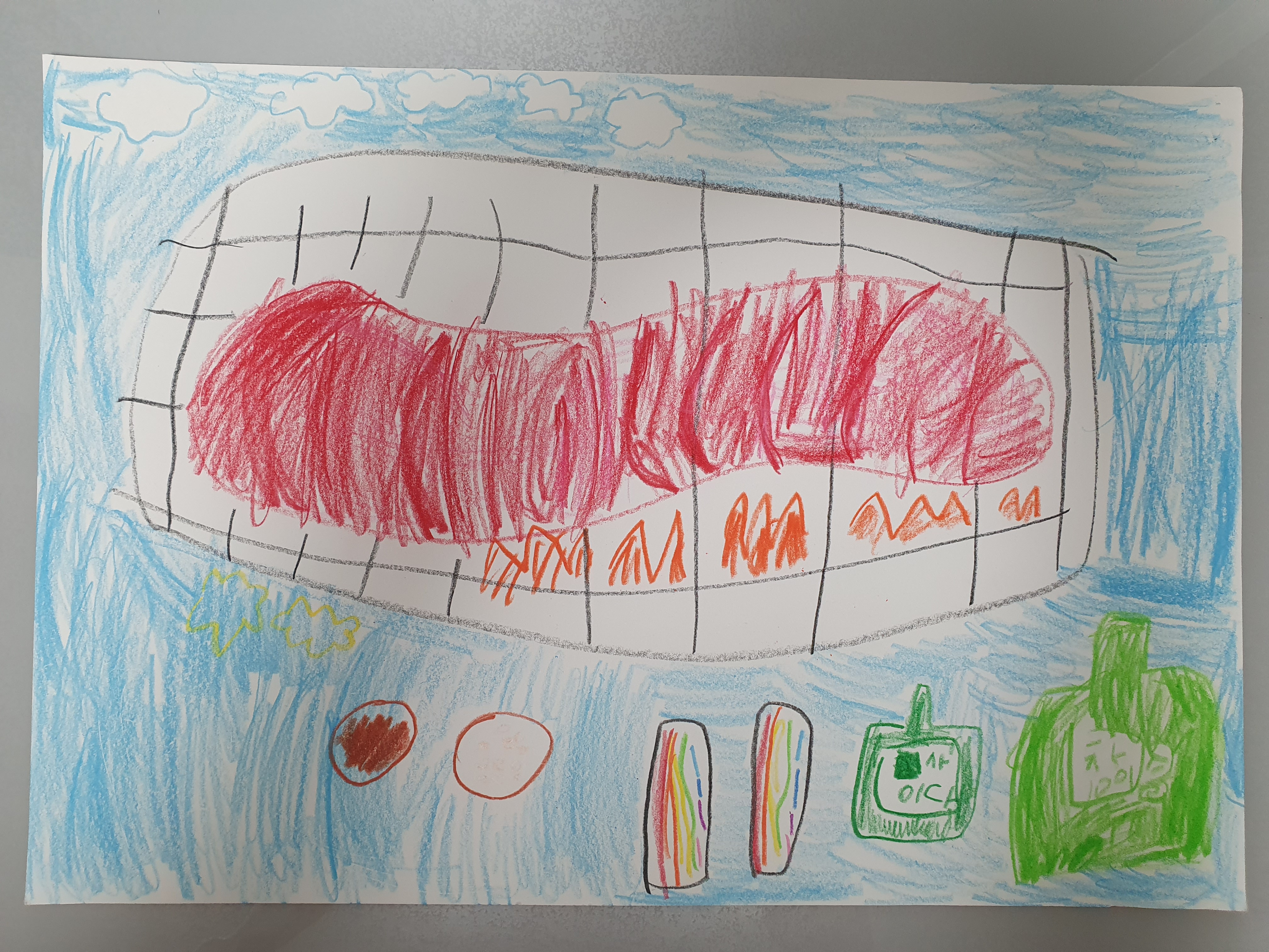 날씨 좋은날 한우를 불판에 구워서 소금과 바베큐 소스에 찍어 먹으면 맛있어요. 아빠는 소주, 저는(신우) 사이다를 같이 상에 차린 모습이에요.