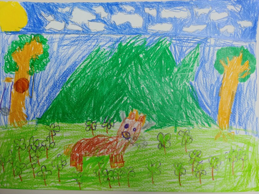 풀밭에서 뛰어노는 아기 한우